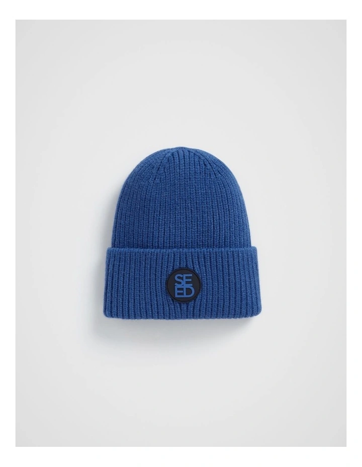 Rib Beanie in Cobalt Blue image 1