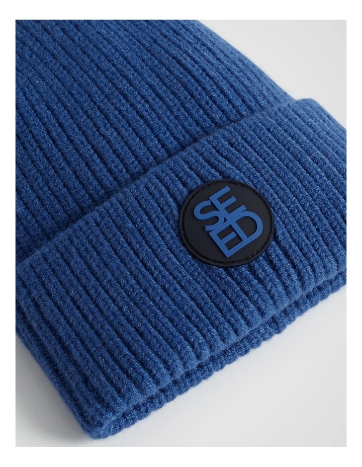 Rib Beanie in Cobalt Blue image 3