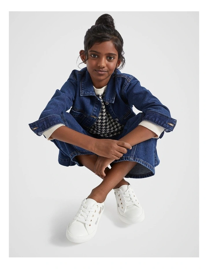 Glitter Heart Sneaker in White image 2