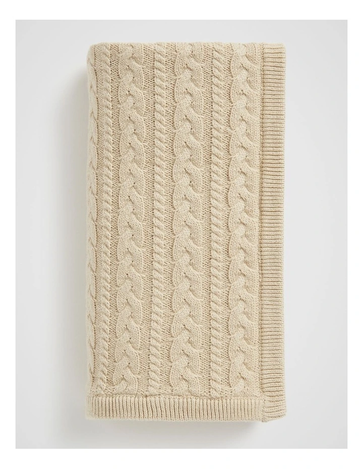 Knitted Blanket in Neutral image 1
