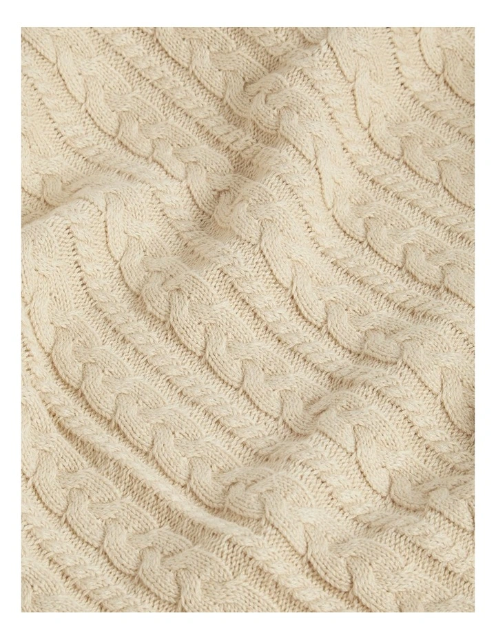 Knitted Blanket in Neutral image 2