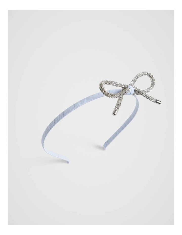 Crystal Bow Alice Headband in Soft Blue image 1