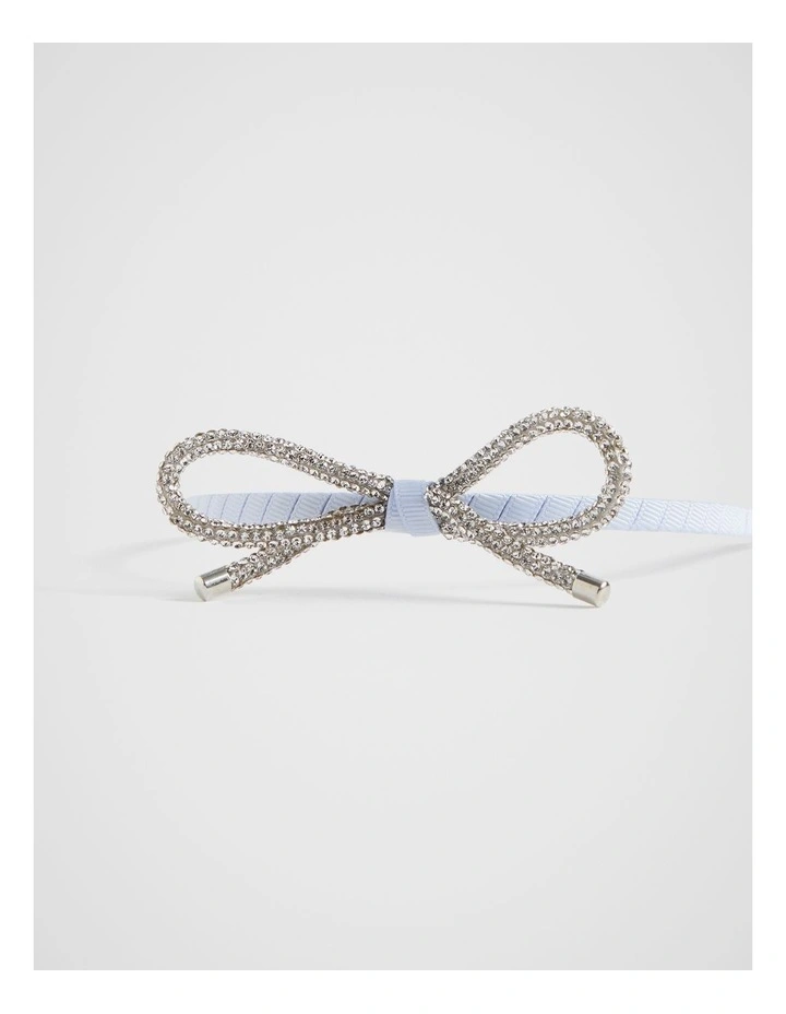 Crystal Bow Alice Headband in Soft Blue image 2