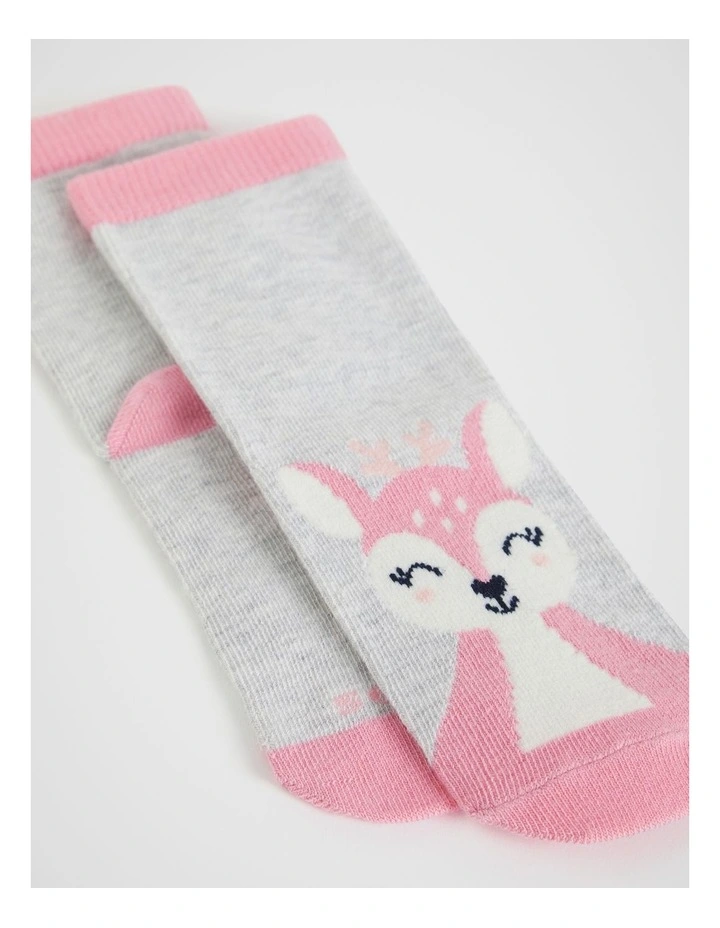 Deer Sock in Grey Marle image 2