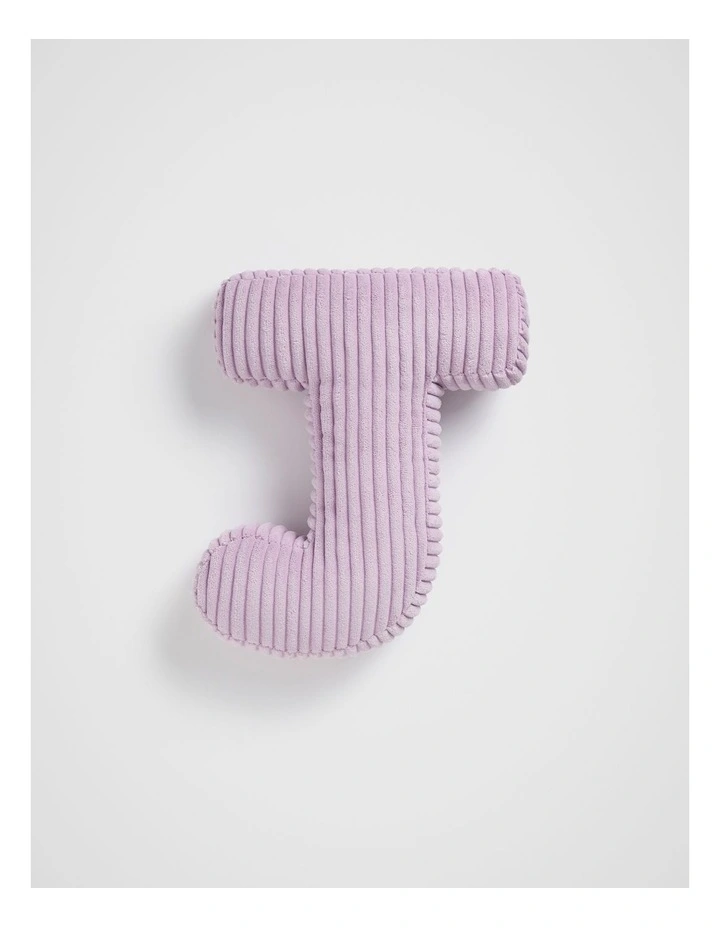Orchid Cord Initial Cushion J in Purple image 1