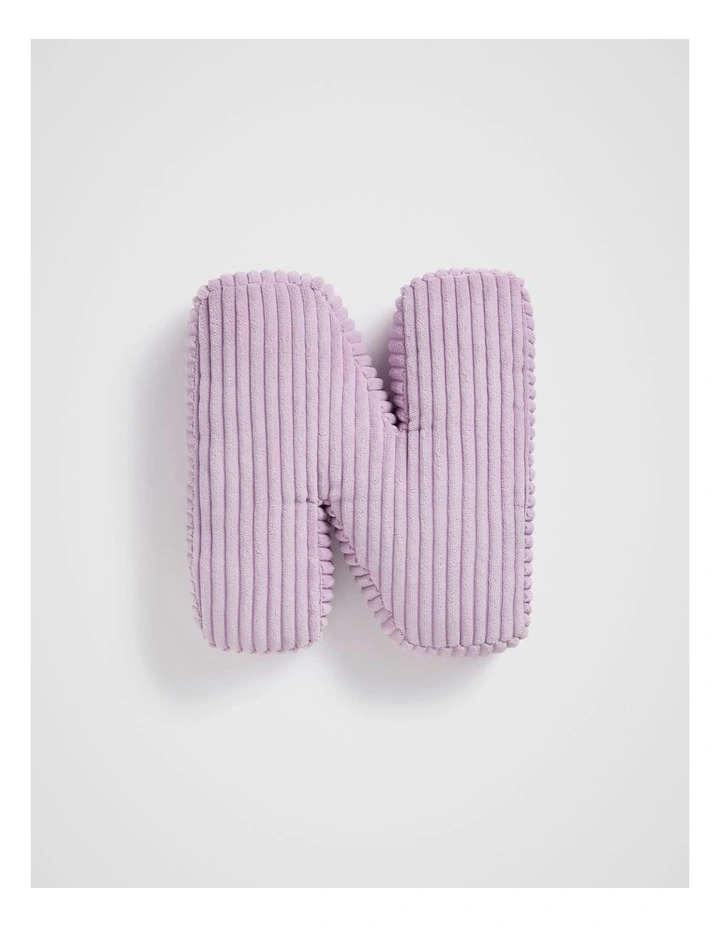 Orchid Cord Initial Cushion N in Purple image 1