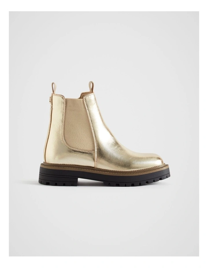 Square Toe Boot in Gold image 1