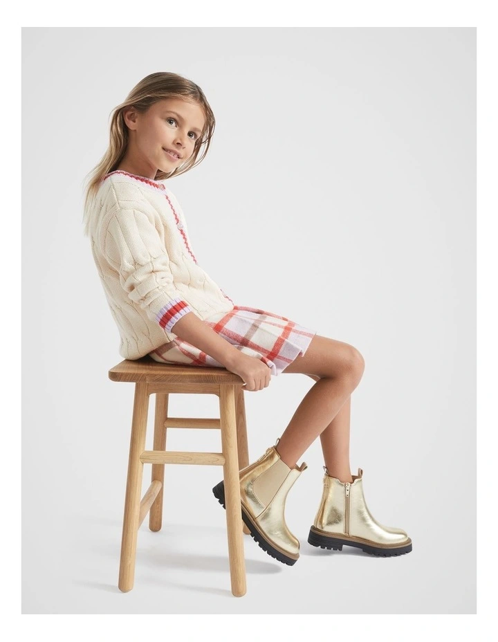Square Toe Boot in Gold image 2