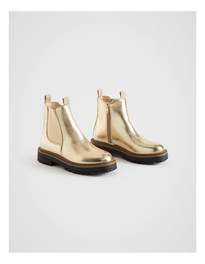 Square Toe Boot in Gold image 3