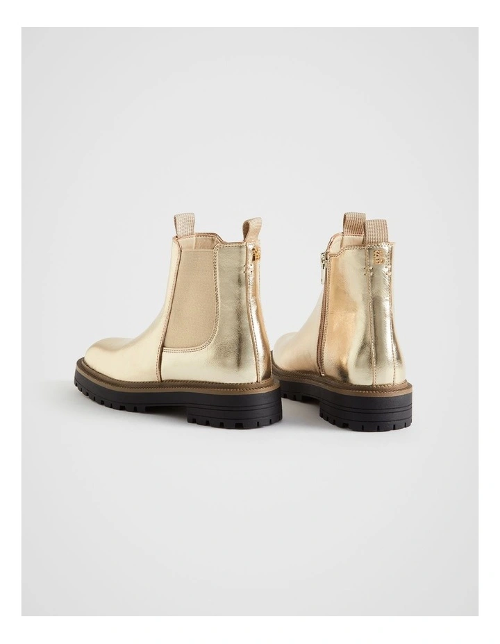 Square Toe Boot in Gold image 4