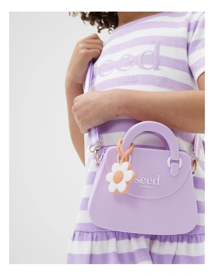 Silicon Flower Charm Bag in Purple image 2