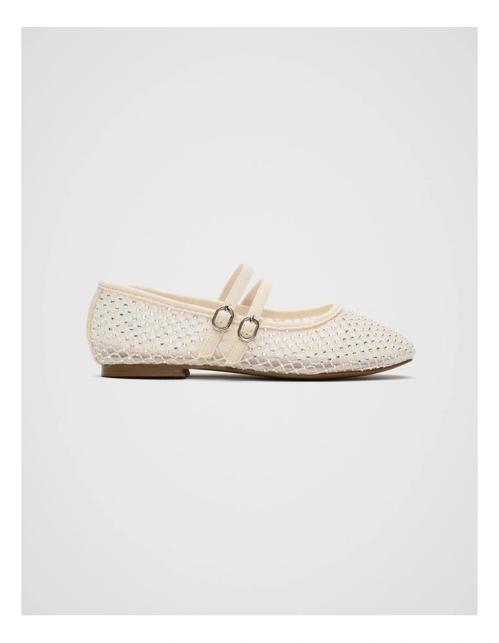 Mesh Jewel Ballet in Creme image 1
