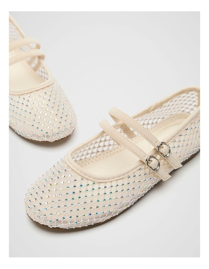 Mesh Jewel Ballet in Creme image 4