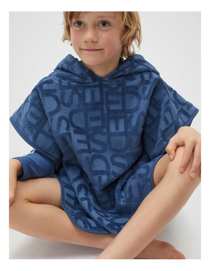 Heritage Swim Poncho in Airforce Blue image 3