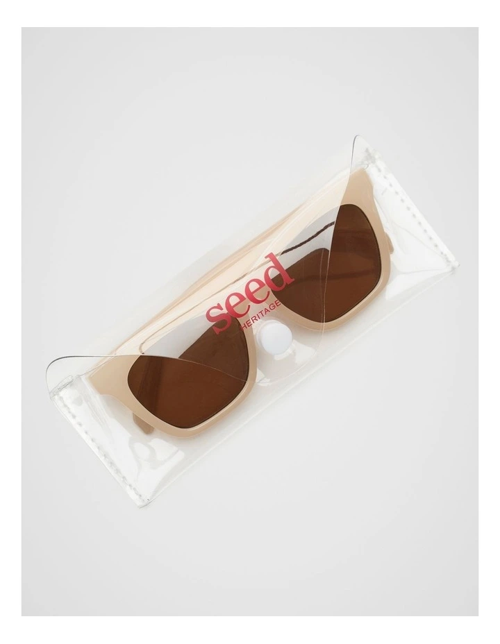 Cat Eye Sunglasses in Milk image 3