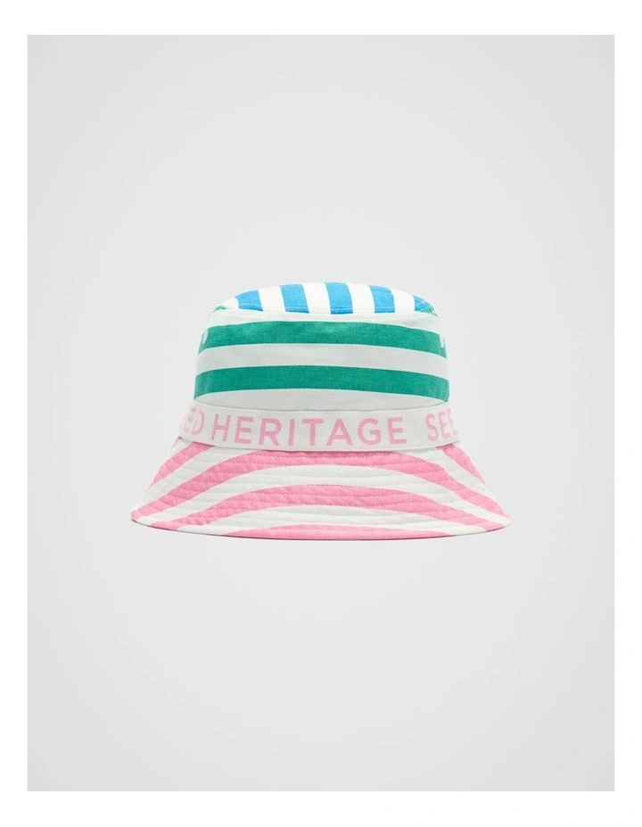 Stripe Colourblock Hat in Multi image 1