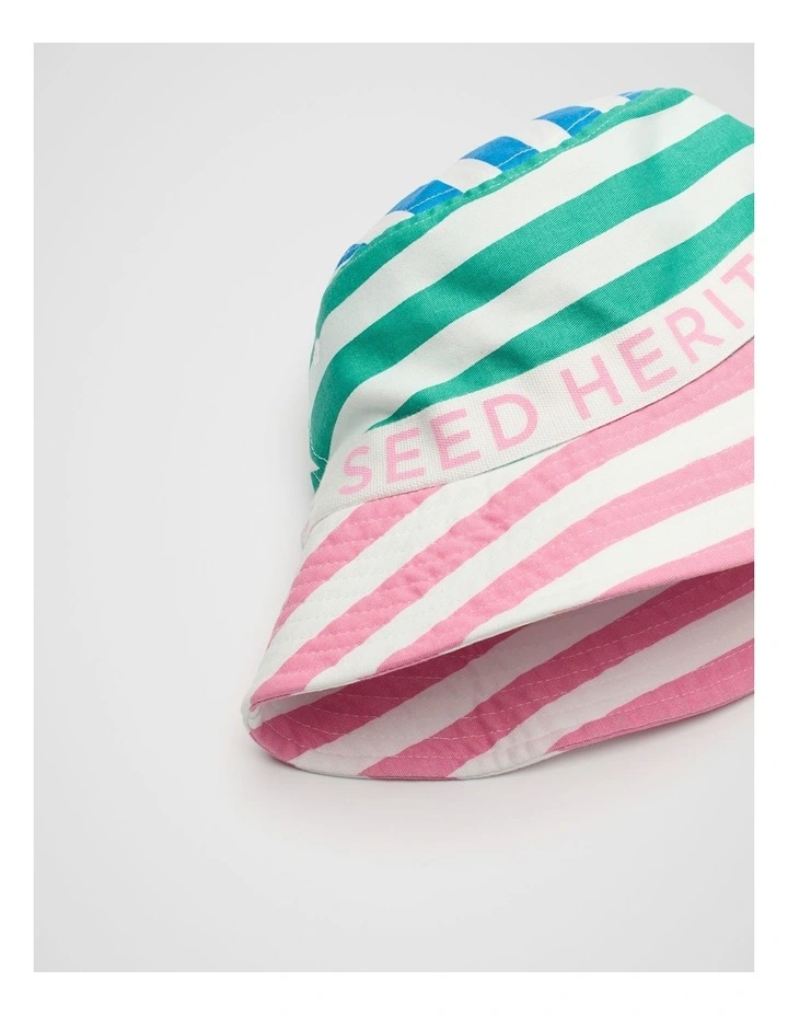 Stripe Colourblock Hat in Multi image 3