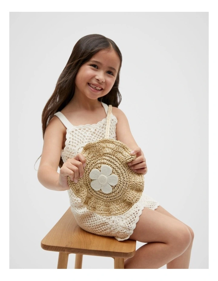 Straw Daisy Cross Body in Natural image 2