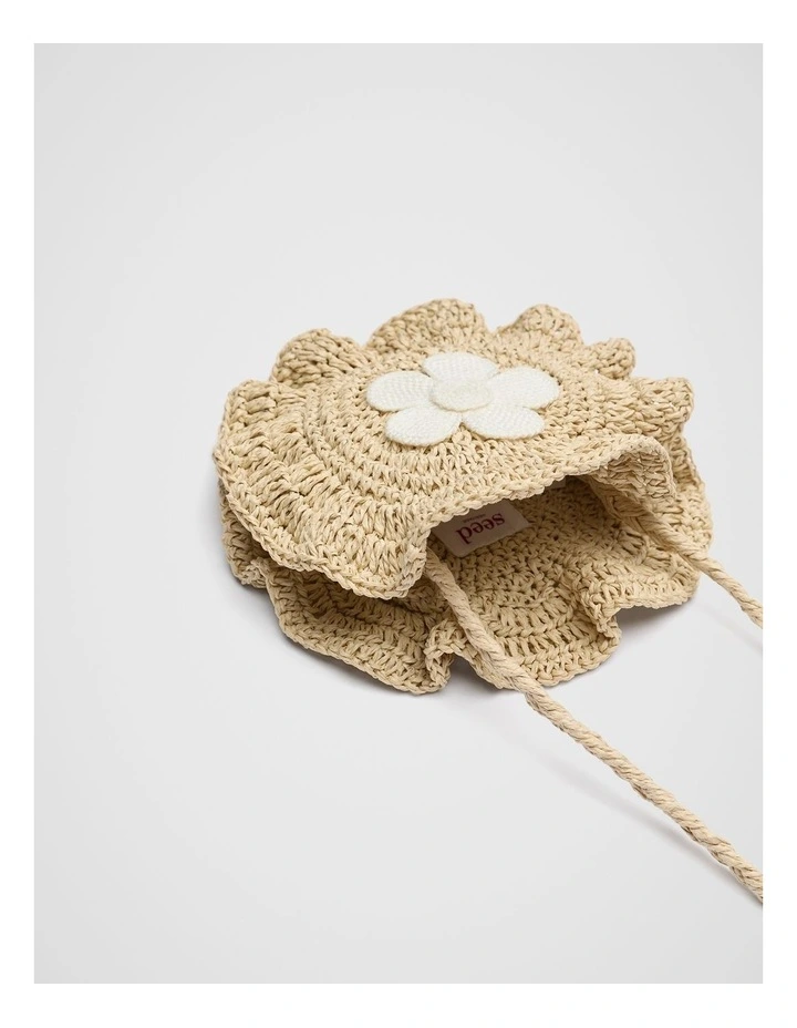 Straw Daisy Cross Body in Natural image 3