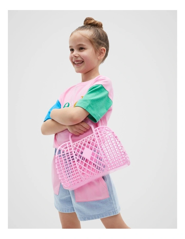 Retro Small Basket in Bubblegum image 2