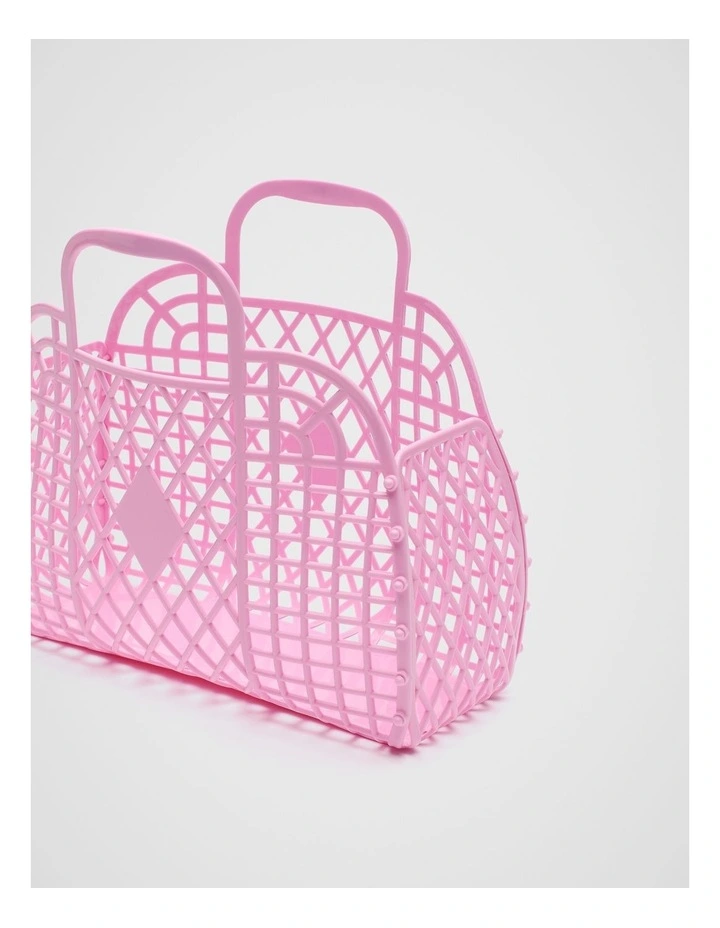 Retro Small Basket in Bubblegum image 3
