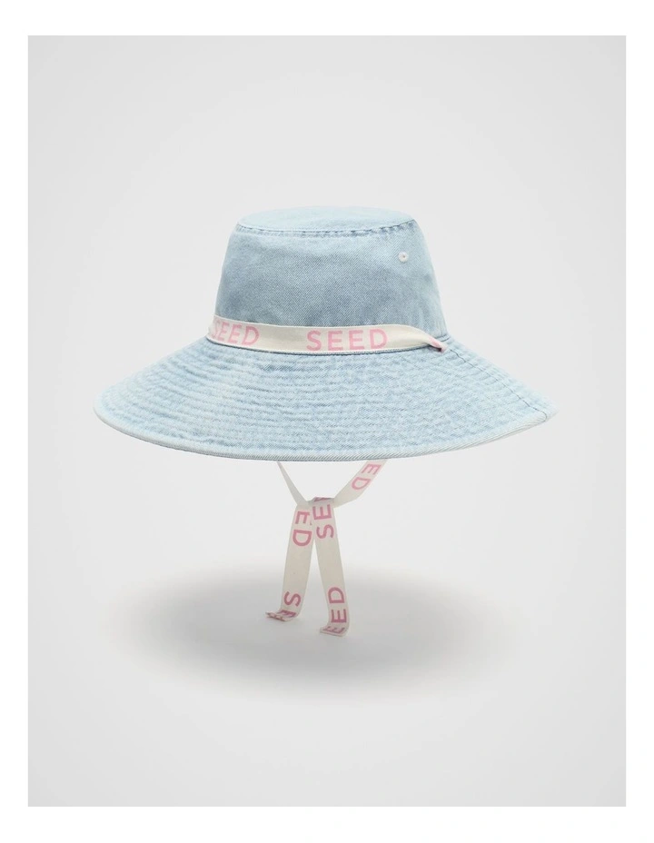 Denim Wide Brim Hat in Denim image 1