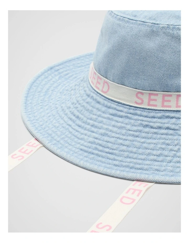 Denim Wide Brim Hat in Denim image 2