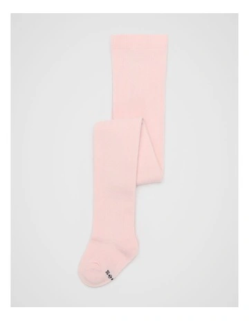 Rib Full Length Tight in Light Pink