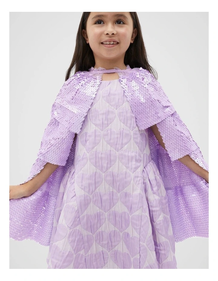 Heart Sequin Cape in Bright Orchid image 1