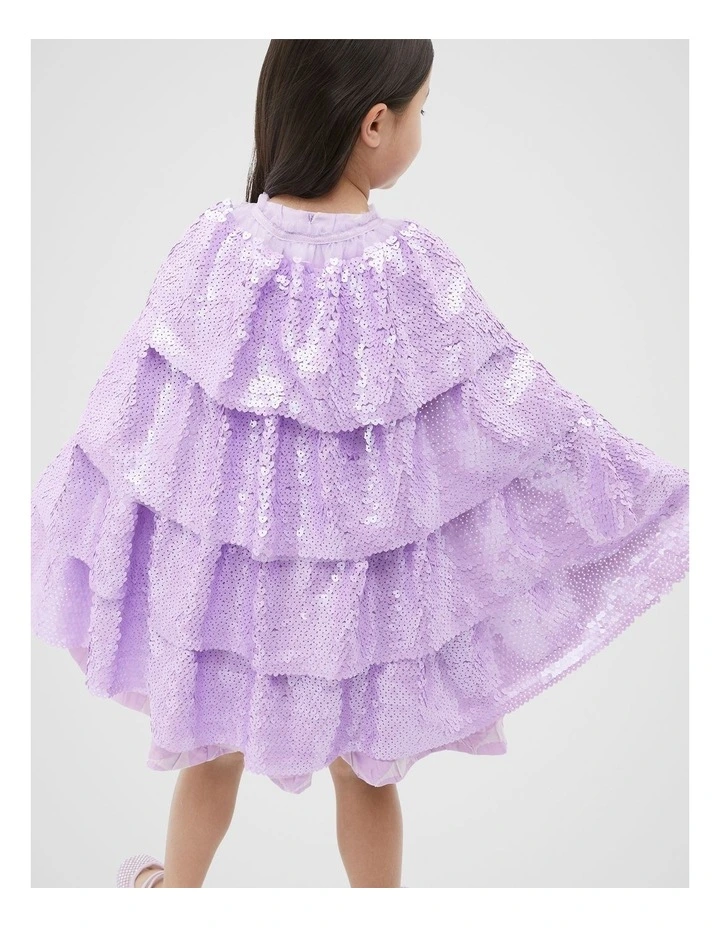 Heart Sequin Cape in Bright Orchid image 2