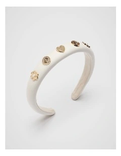 Coin Charm Headband in Classic Cream