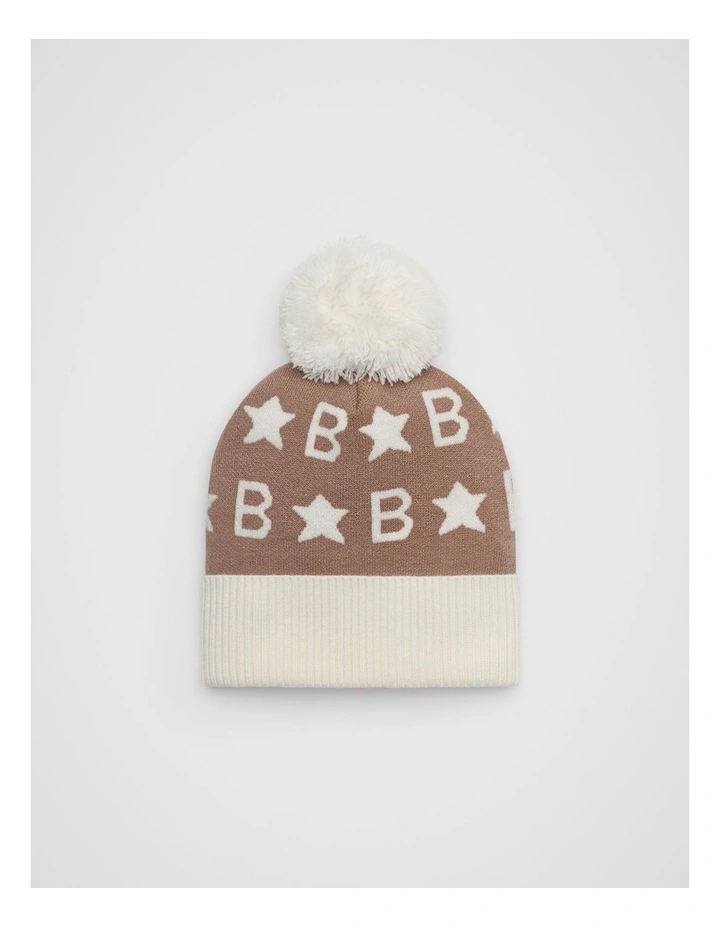 Star B Initial Beanie in Multi image 1