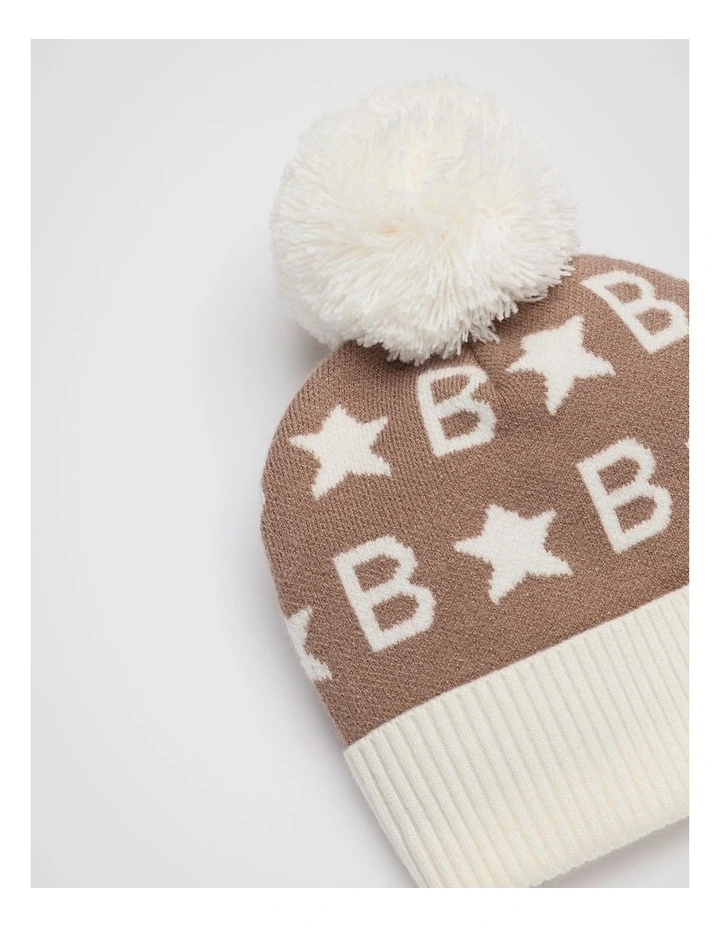 Star B Initial Beanie in Multi image 2