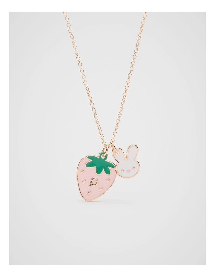 Bunny Initial Necklace P in Multi image 2