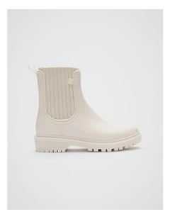 Rib Gusset Gumboot in Classic Cream