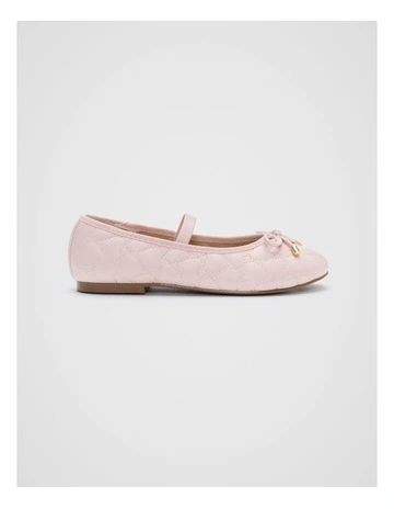 Embroidered Heart Ballet in Rose Petal