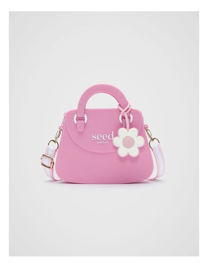 Silicon Flower Charm Bag in Candy Pink image 1