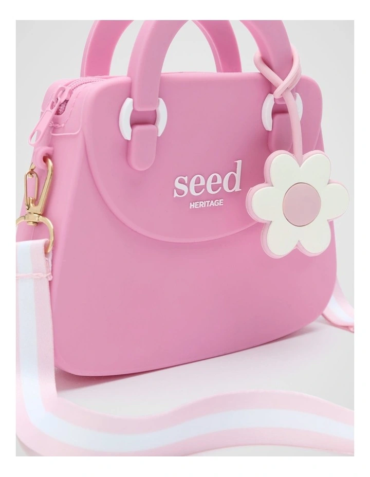 Silicon Flower Charm Bag in Candy Pink image 3