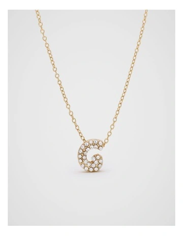 Initial Jewel Bubble Necklace - G