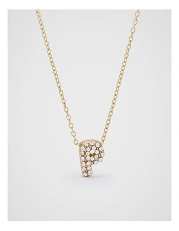 Initial Jewel Bubble Necklace - P