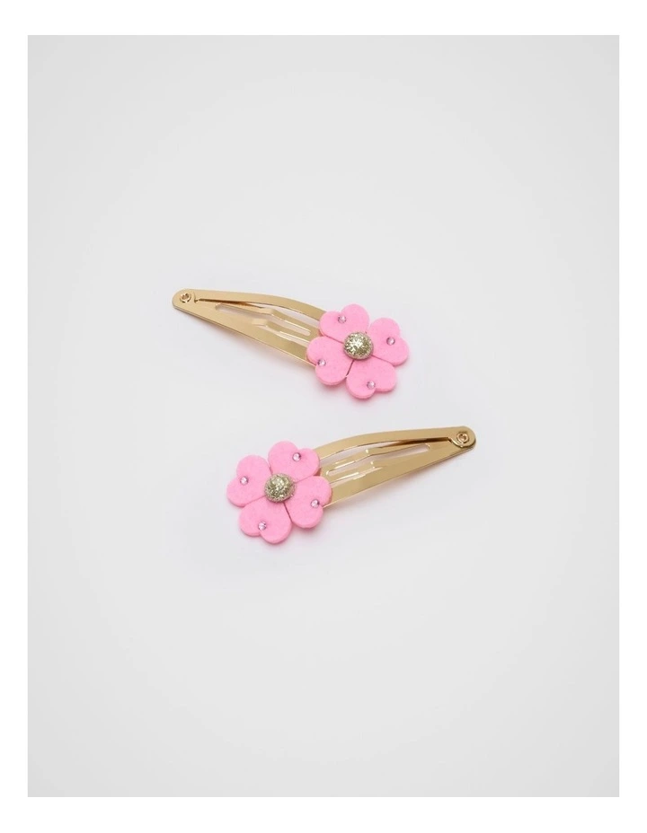 Felt Flower Snaps in Candy Pink image 1