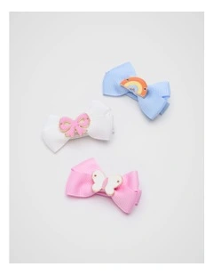 Charm Bow Duck Clip Trio in Multi