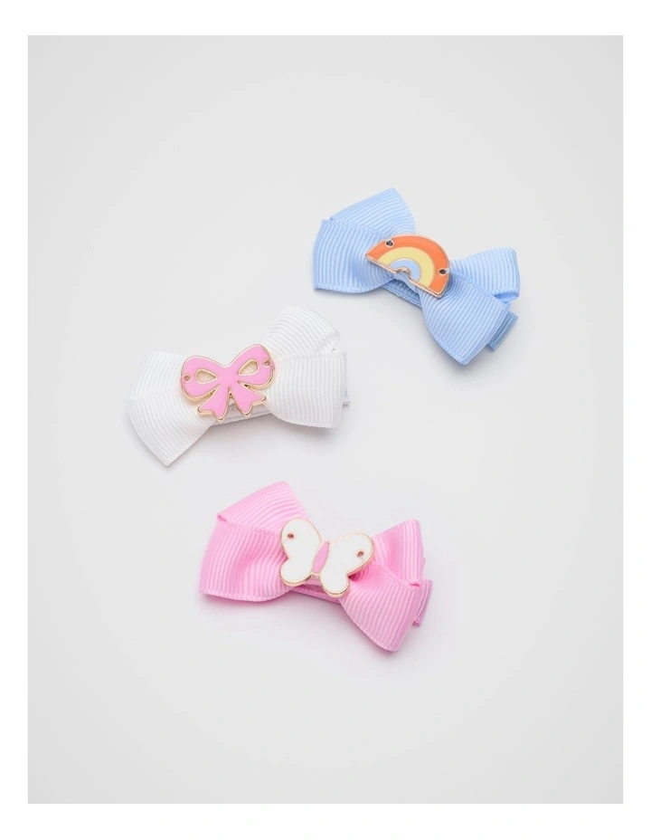 Charm Bow Duck Clip Trio in Multi image 1
