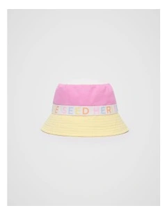 Colourblock Bucket Hat in Pink Multi