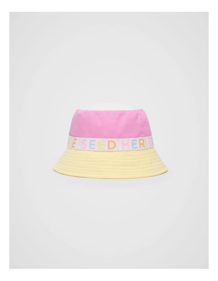Colourblock Bucket Hat in Pink Multi image 1