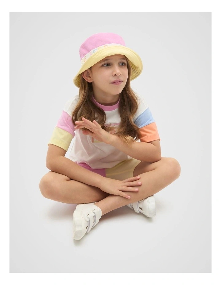 Colourblock Bucket Hat in Pink Multi image 2
