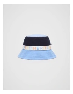Colourblock Bucket Hat in Blue Multi