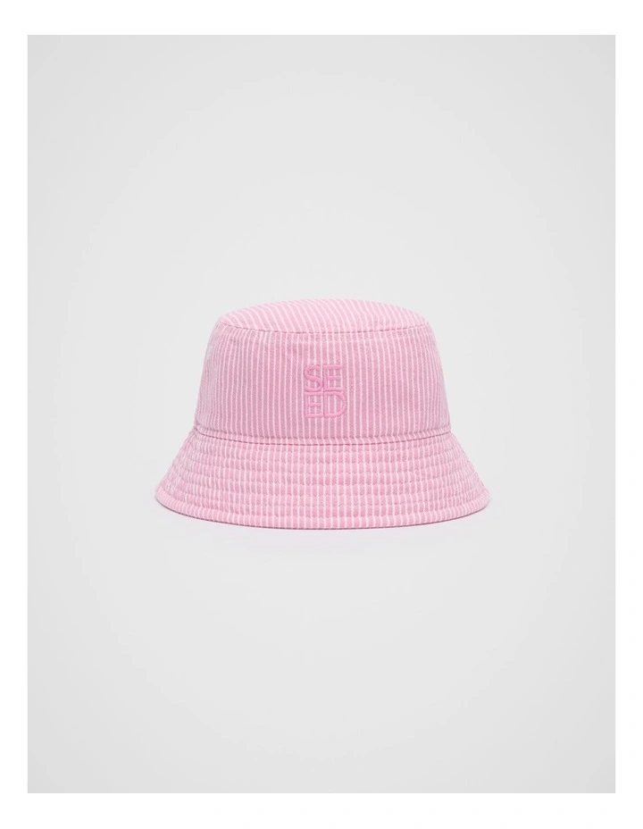 Mini Stripe Bucket Hat in Candy Pink image 1