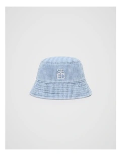 Mini Stripe Bucket Hat in Blue