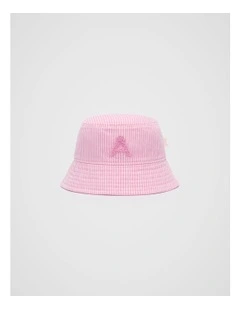 Mini A Initial Bucket Hat in Pink